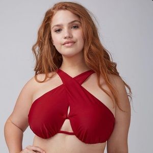 Cacique Cross Front Bandeau Bikini Top